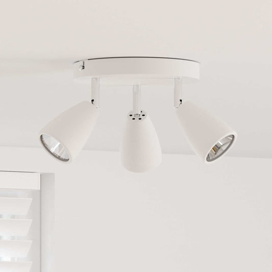 Ceiling Spotlight with Spotlights White 19 x 19 x 14.5 cm Metal