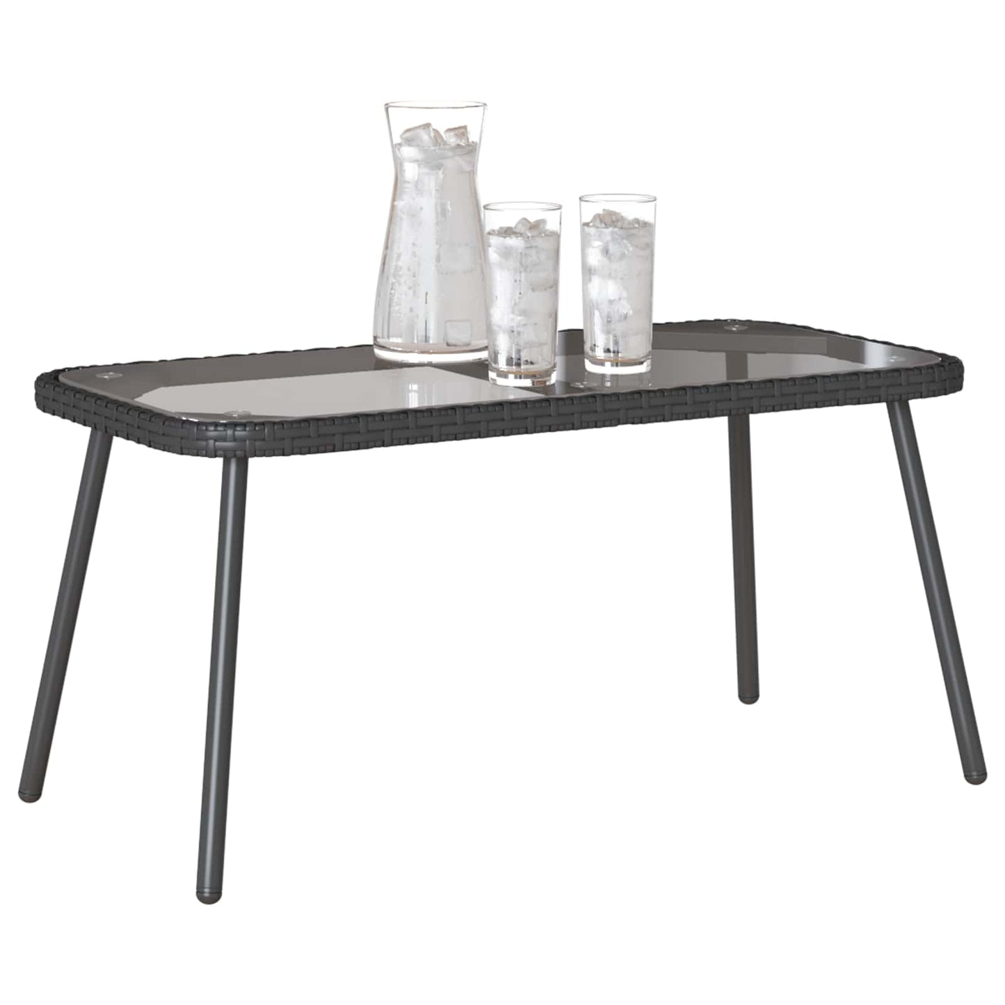 Coffee Table Black 90 x 45 x 43 cm Poly Rattan
