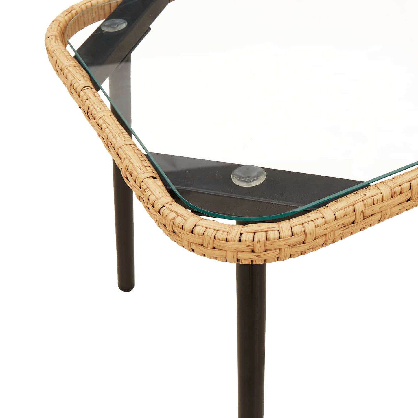 Coffee Table Brown and Black 90 x 45 x 43 cm Poly Rattan