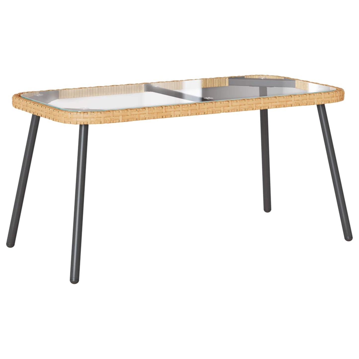 Coffee Table Brown and Black 90 x 45 x 43 cm Poly Rattan