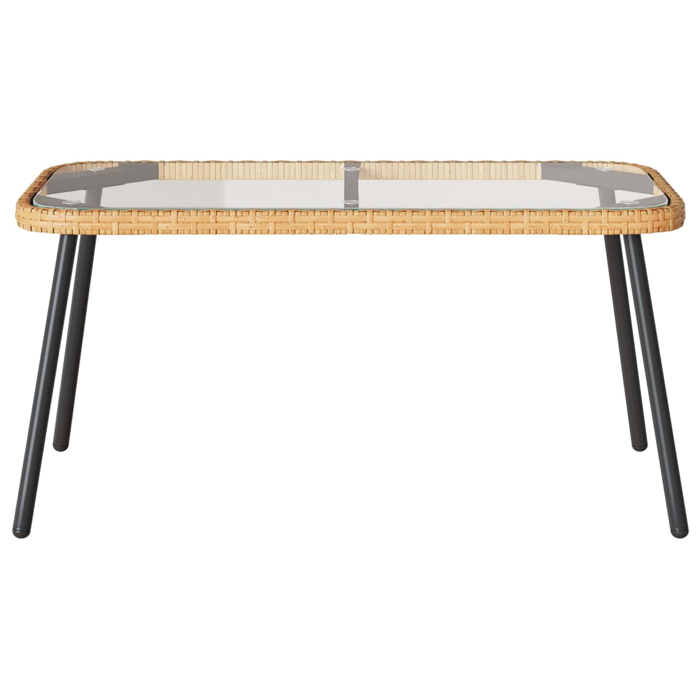 Coffee Table Brown and Black 90 x 45 x 43 cm Poly Rattan
