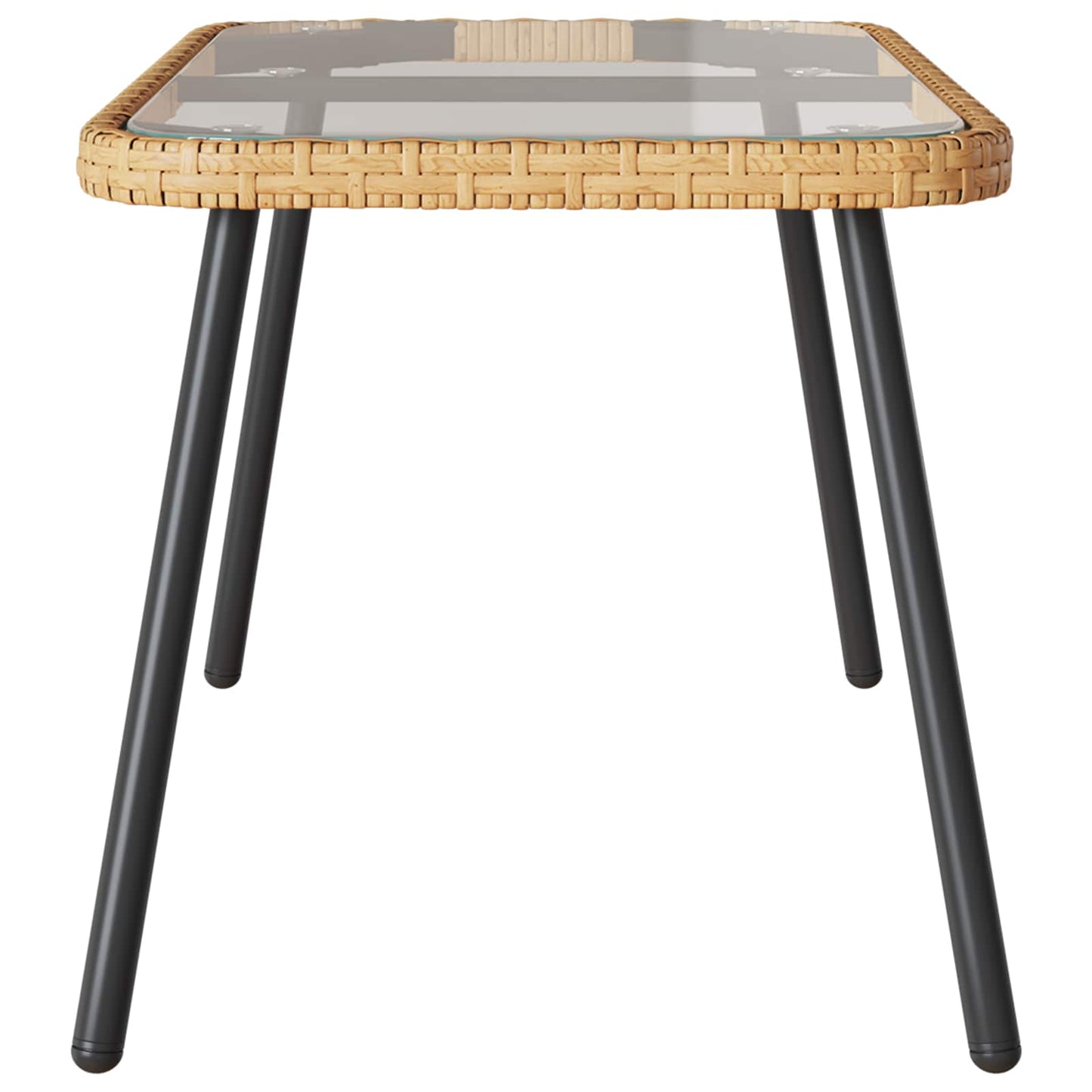 Coffee Table Brown and Black 90 x 45 x 43 cm Poly Rattan