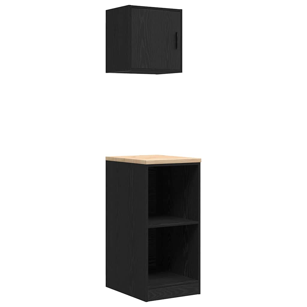 Garage Cabinets 2 pcs Black Engineered Wood