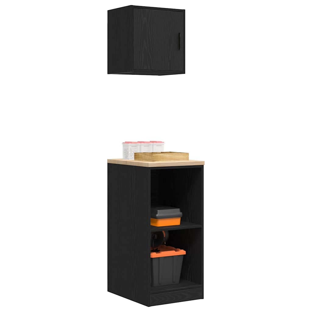 Garage Cabinets 2 pcs Black Engineered Wood
