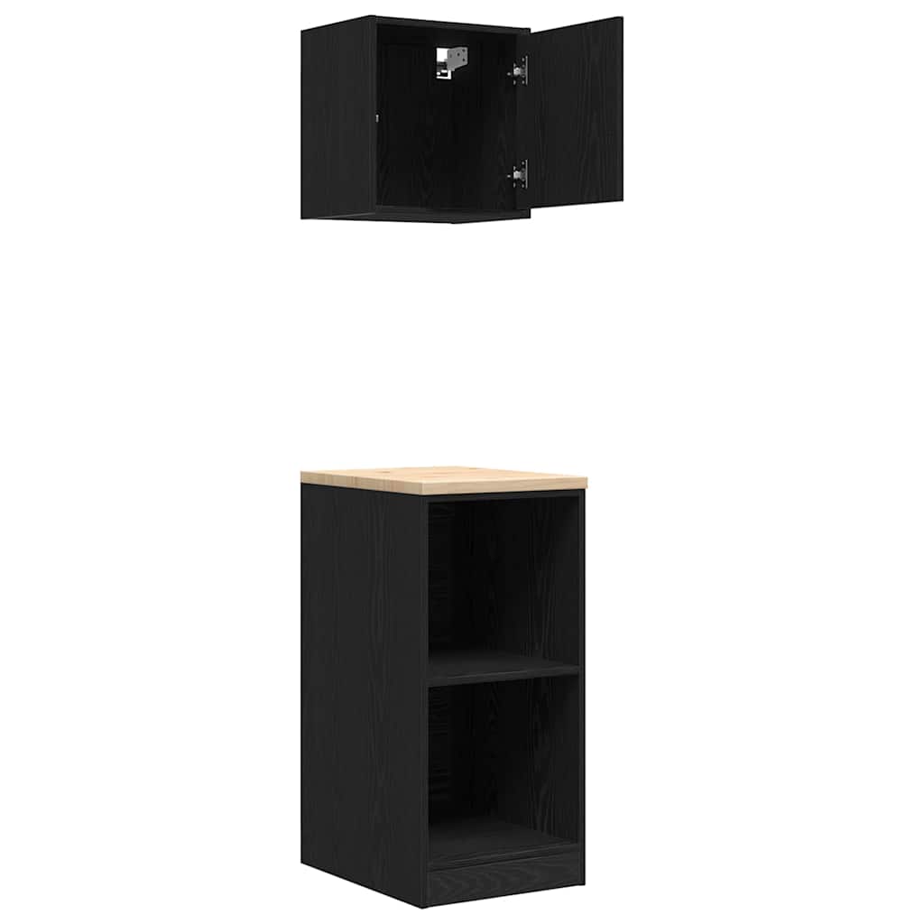 Garage Cabinets 2 pcs Black Engineered Wood
