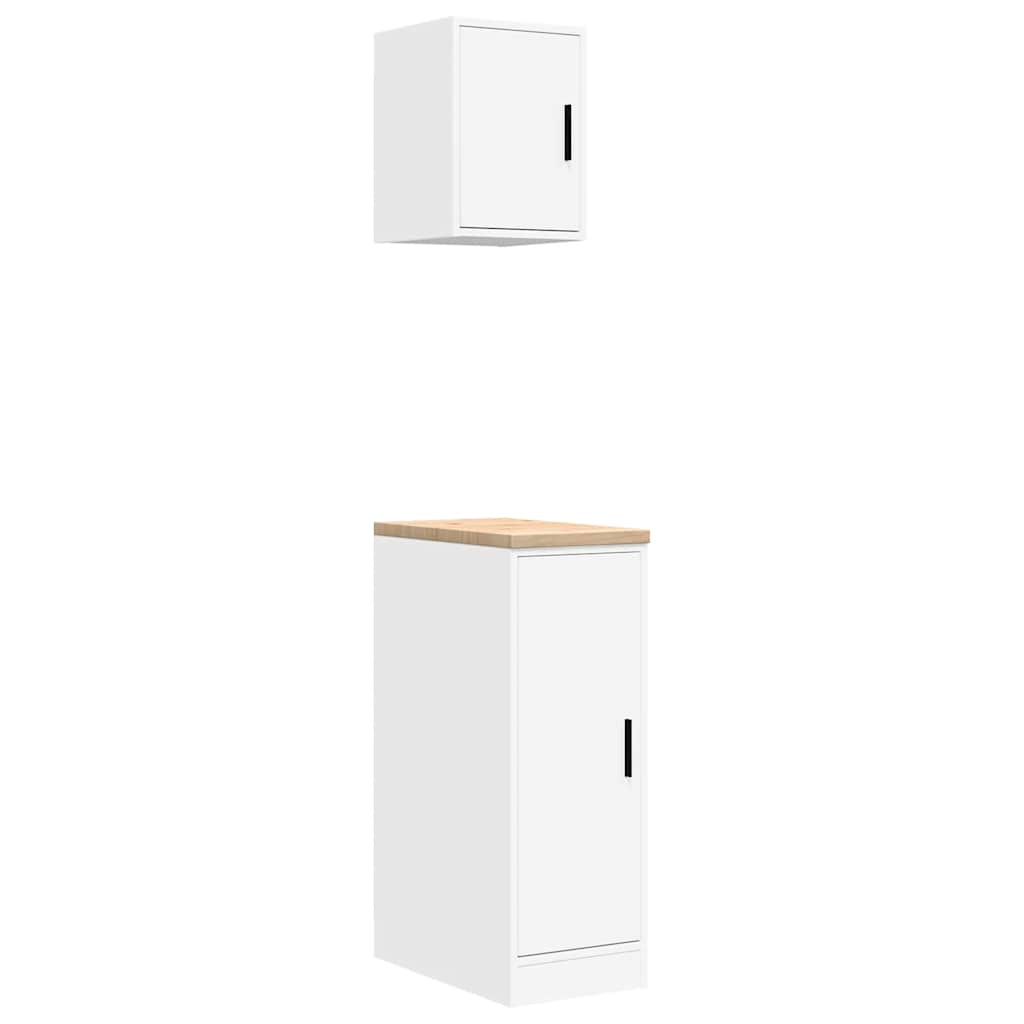 Garage Cabinets 2 pcs White Engineered Wood