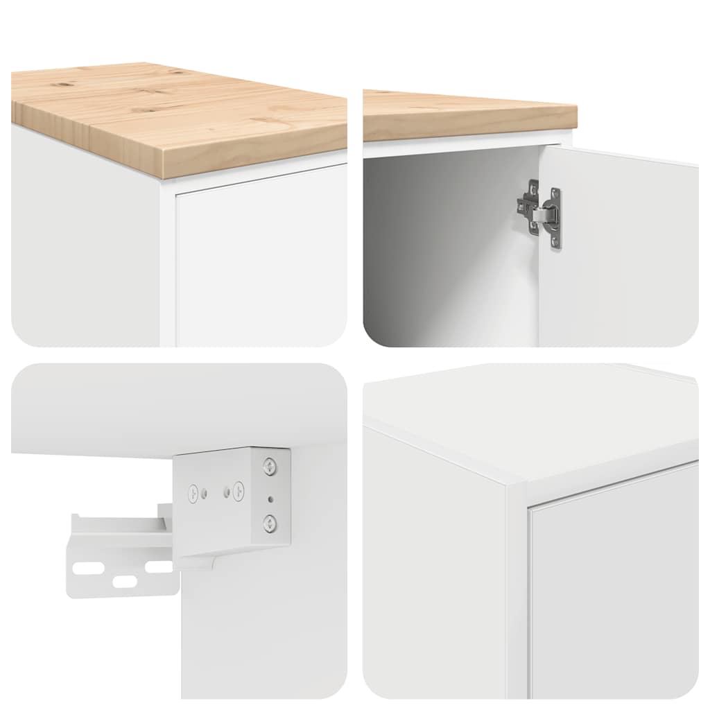 Garage Cabinets 2 pcs White Engineered Wood