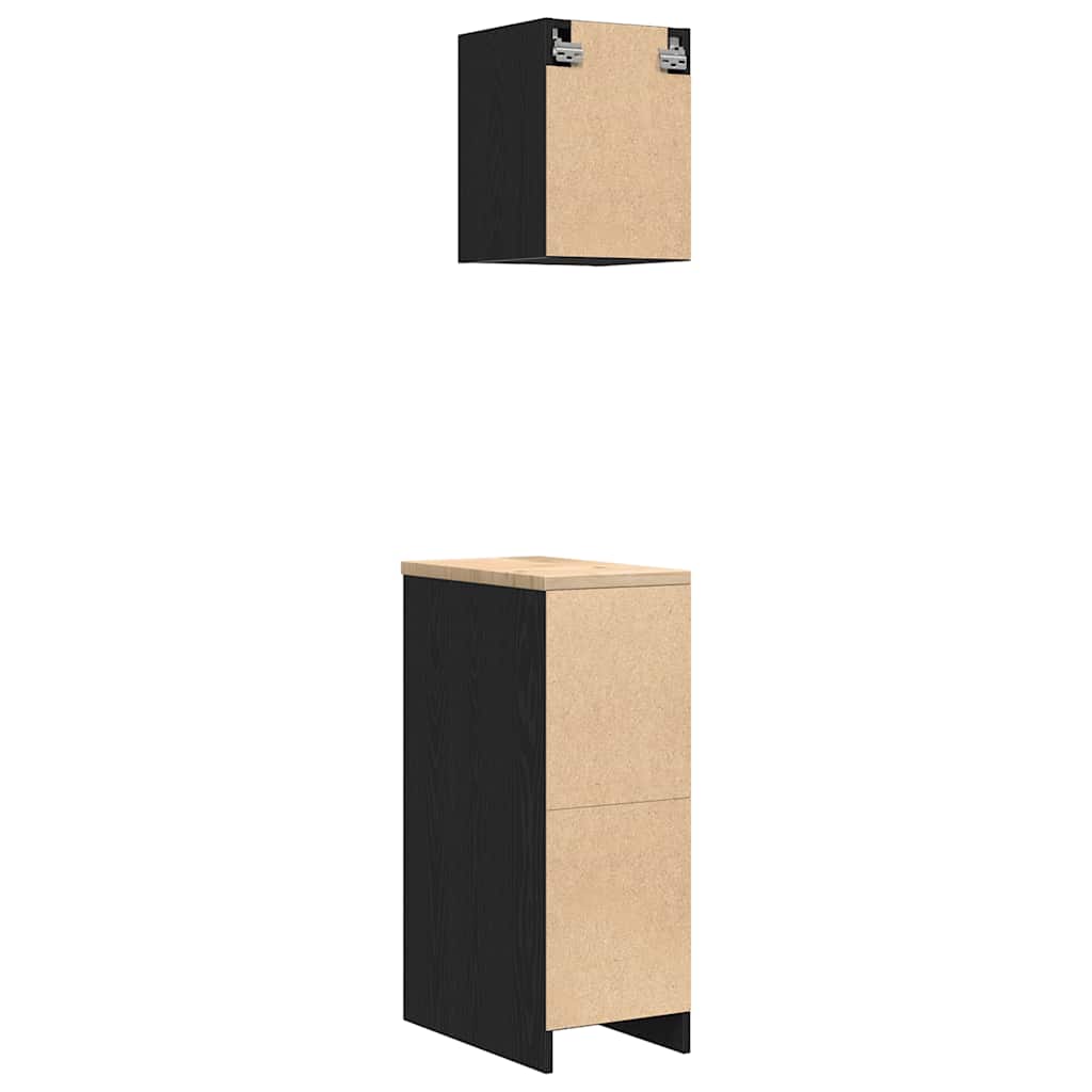 Garage Cabinets 2 pcs Black Engineered Wood