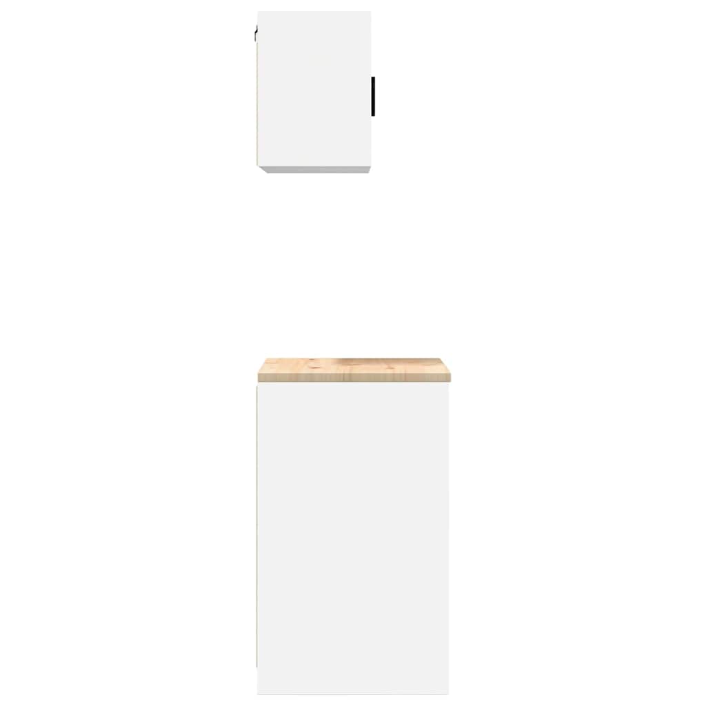 Garage Cabinets 2 pcs White Engineered Wood