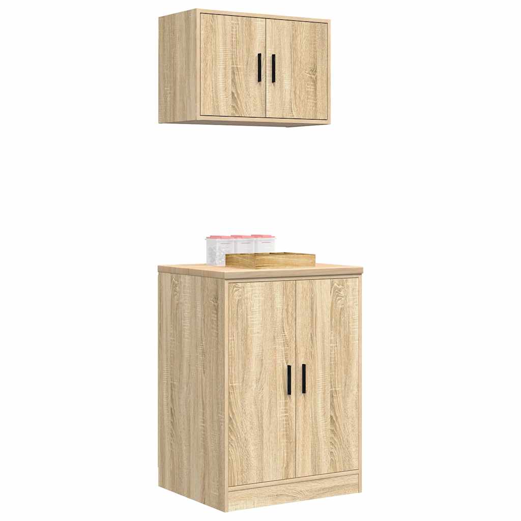 Garage Cabinets 2 pcs Sonoma Oak Engineered Wood