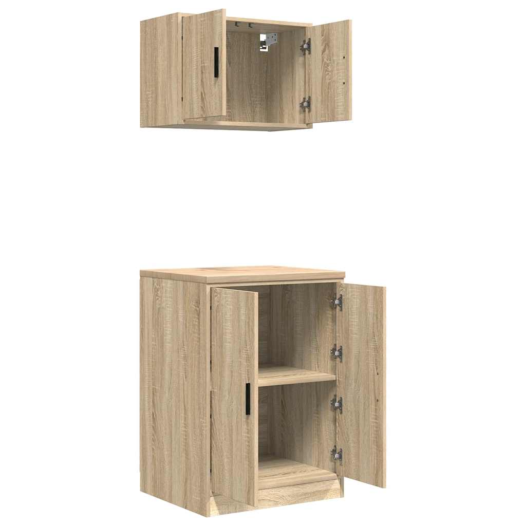 Garage Cabinets 2 pcs Sonoma Oak Engineered Wood