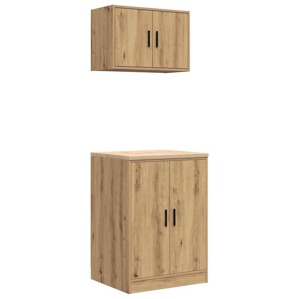 Garage Cabinets 2 pcs Artisan Oak Engineered Wood