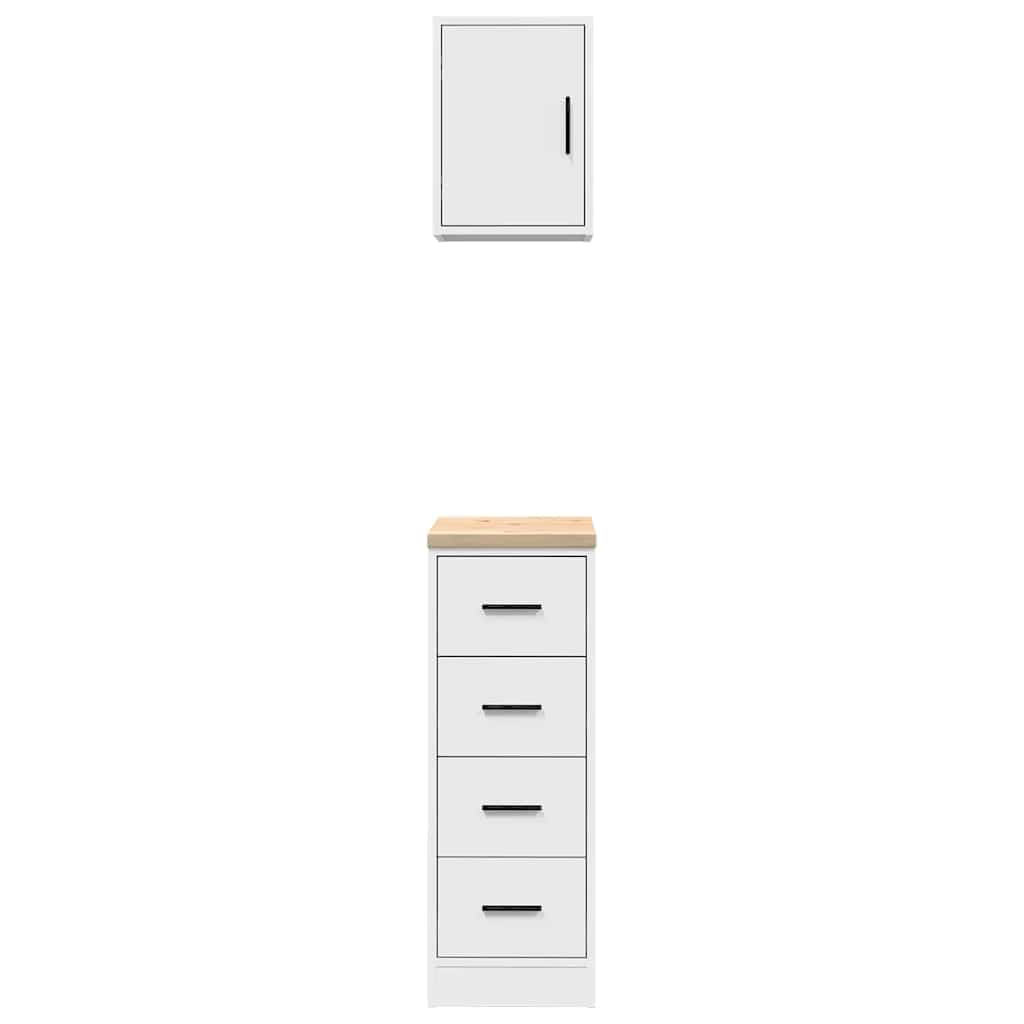 Garage Cabinets 2 pcs White Engineered Wood