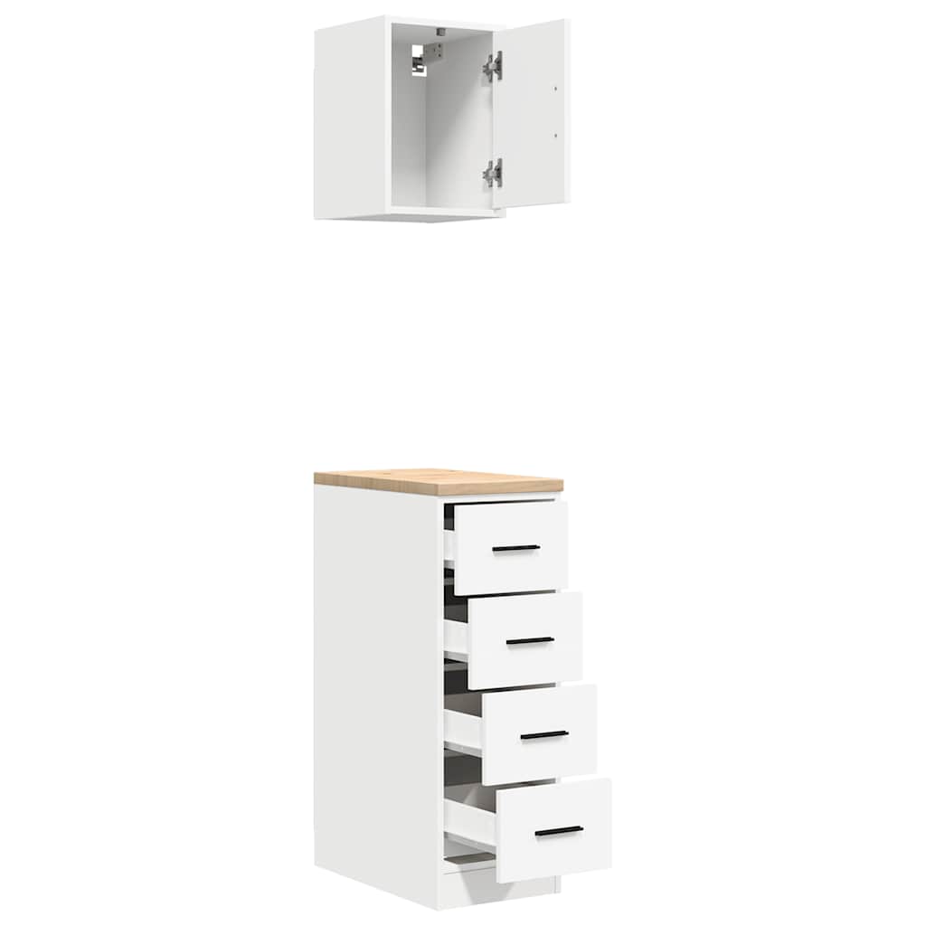 Garage Cabinets 2 pcs White Engineered Wood