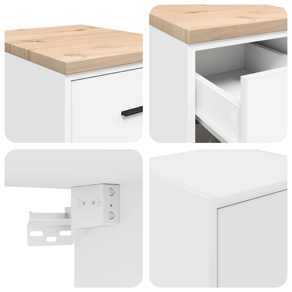 Garage Cabinets 2 pcs White Engineered Wood