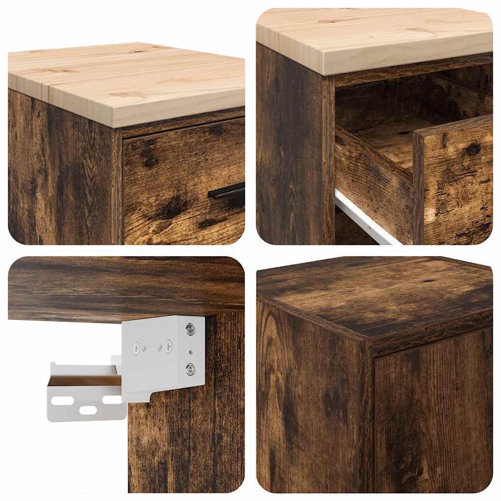 Garage Cabinets 2 pcs Smoked Oak Engineered Wood
