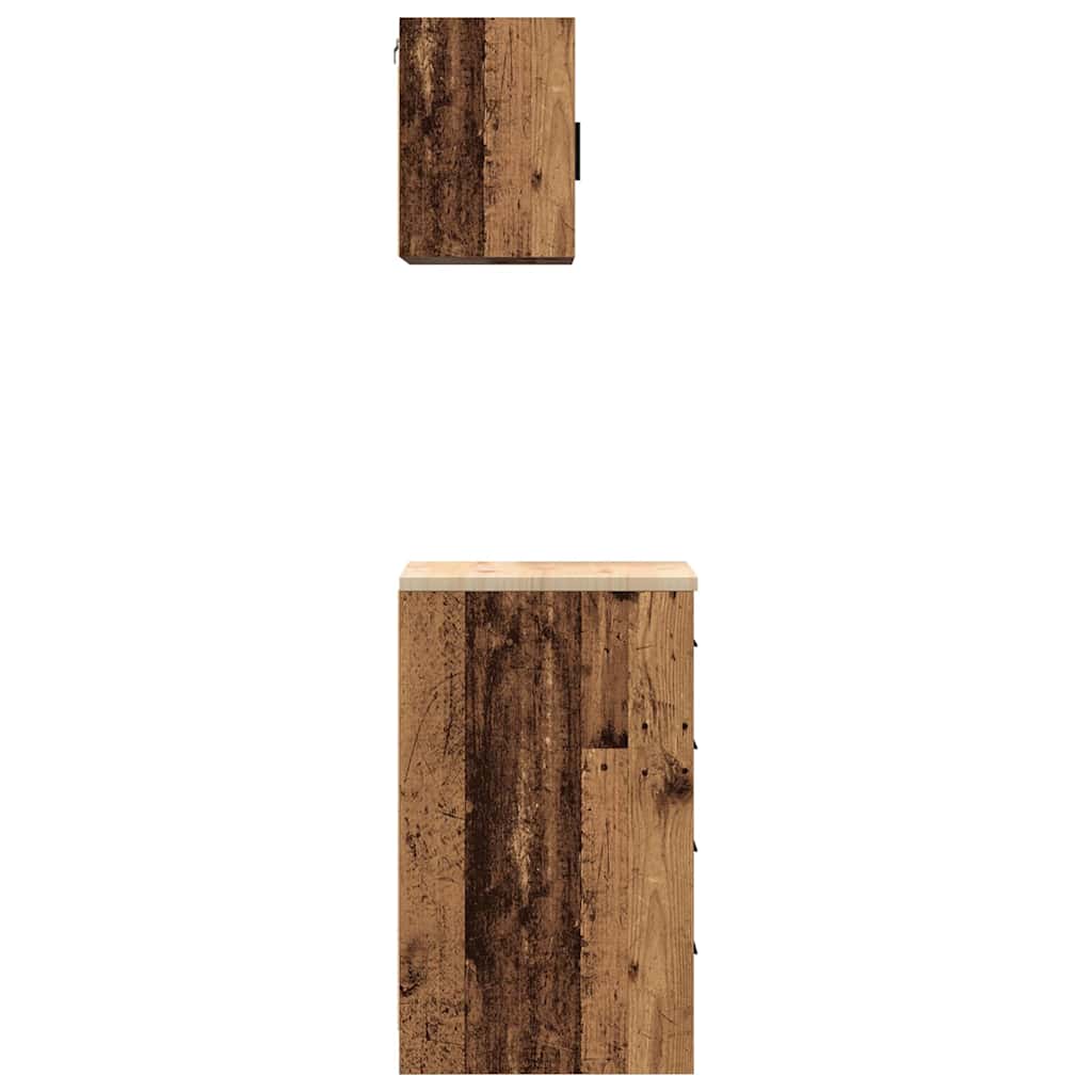 Garage Cabinets 2 pcs Old Wood Engineered Wood