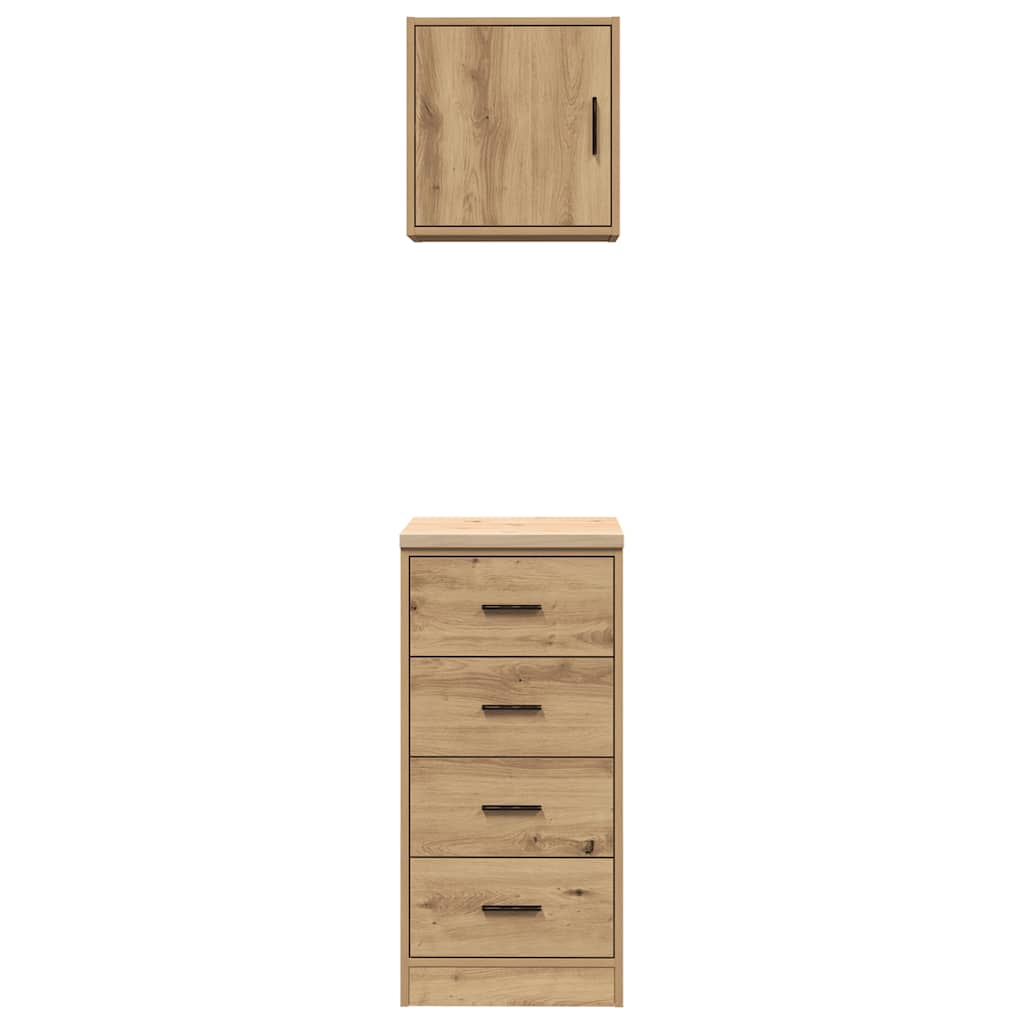 Garage Cabinets 2 pcs Artisan Oak Engineered Wood