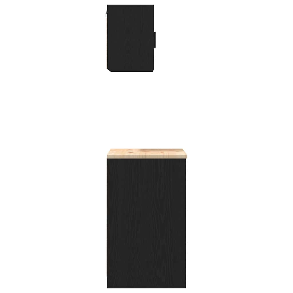 Garage Cabinets 2 pcs Black Engineered Wood
