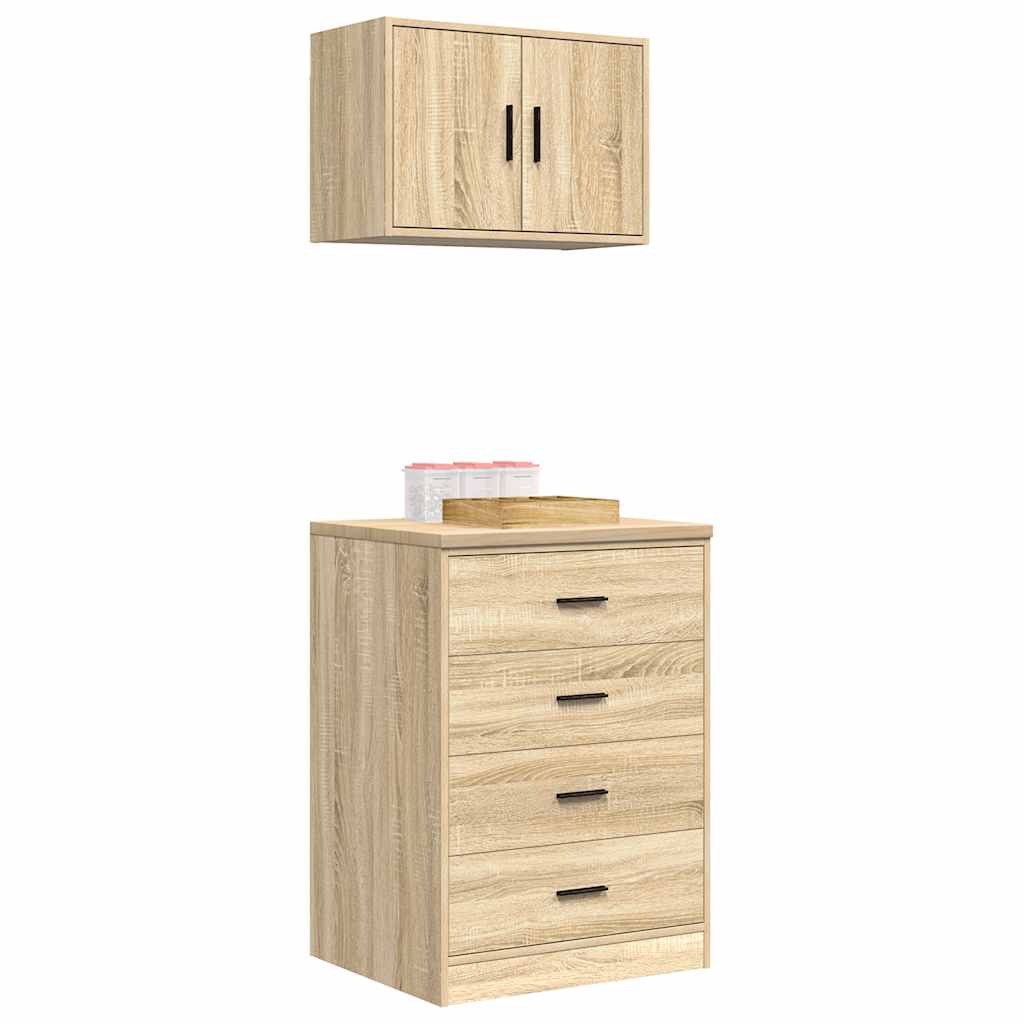 Garage Cabinets 2 pcs Sonoma Oak Engineered Wood