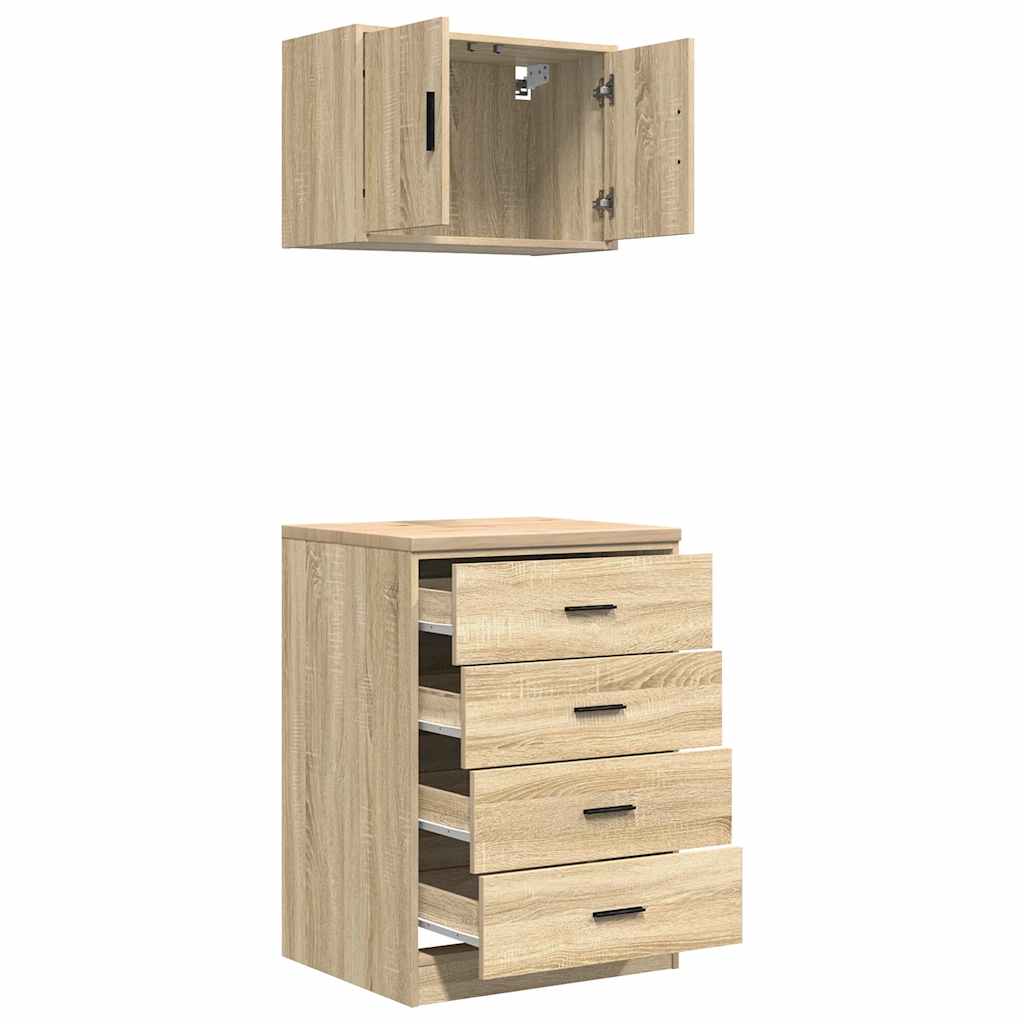 Garage Cabinets 2 pcs Sonoma Oak Engineered Wood
