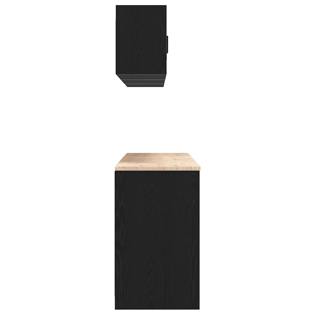 Garage Cabinets 6 pcs Black Engineered Wood