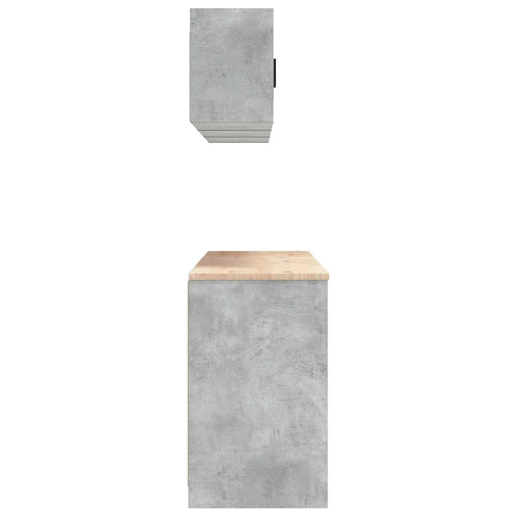 Garage Cabinets 6 pcs Concrete Grey Engineered Wood