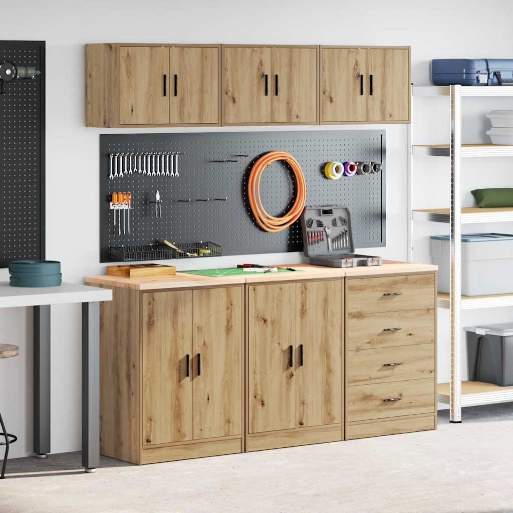 Garage Cabinets 6 pcs Artisan Oak Engineered Wood