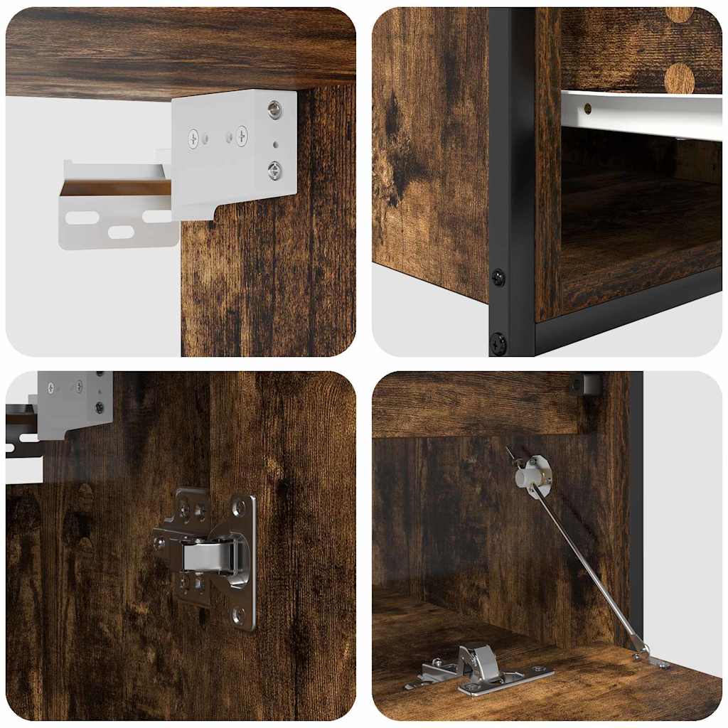 Bathroom Furniture Set with Shelf 5 pcs Brown Engineered wood