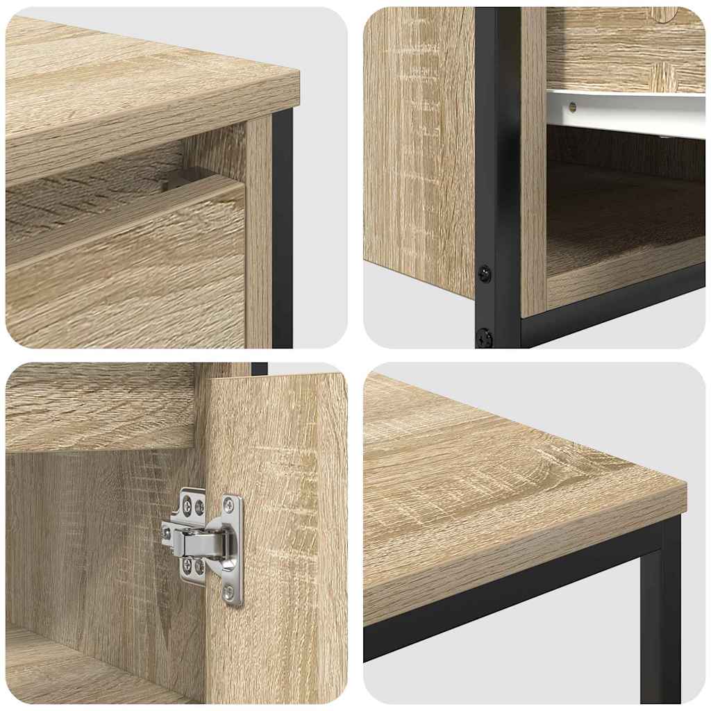 Bathroom Furniture Set 2 pcs Sonoma Oak and Black
