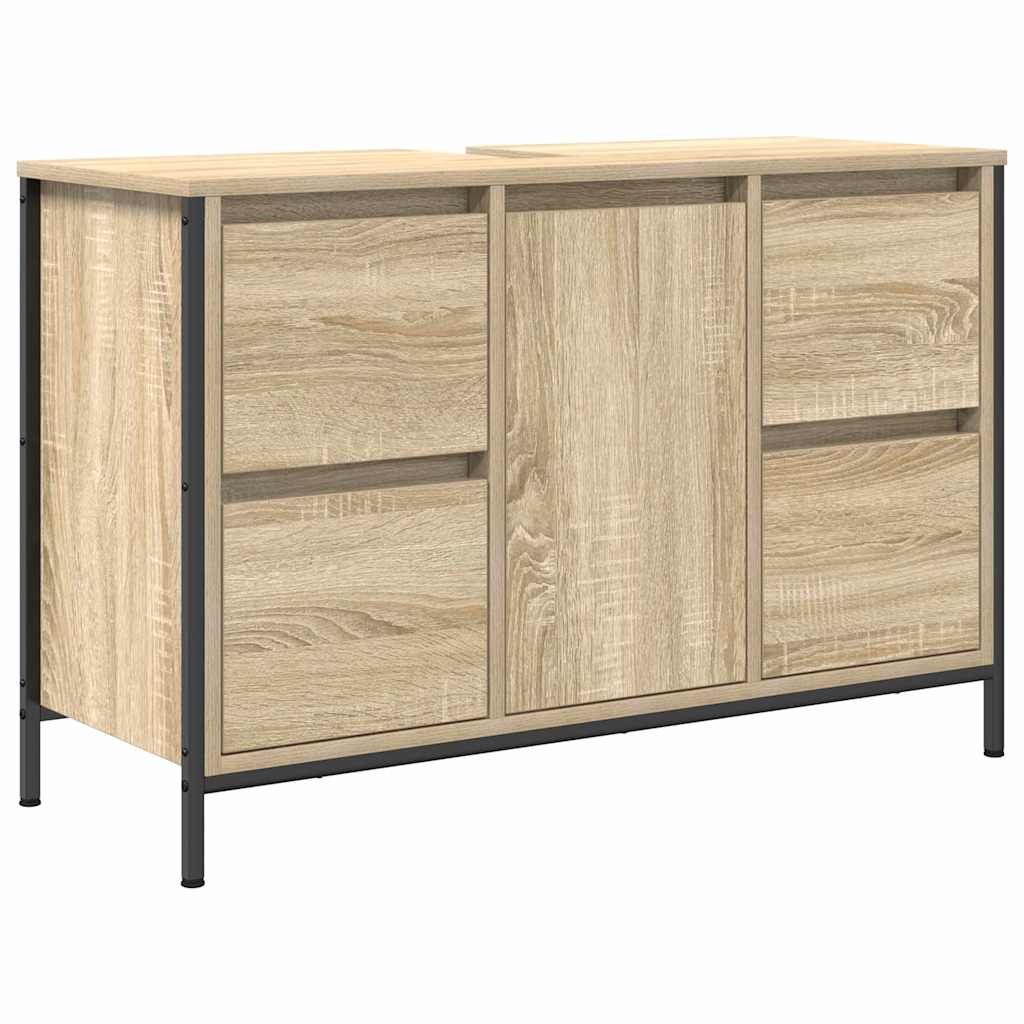 Bathroom Furniture Set 2 pcs Sonoma Oak and Black