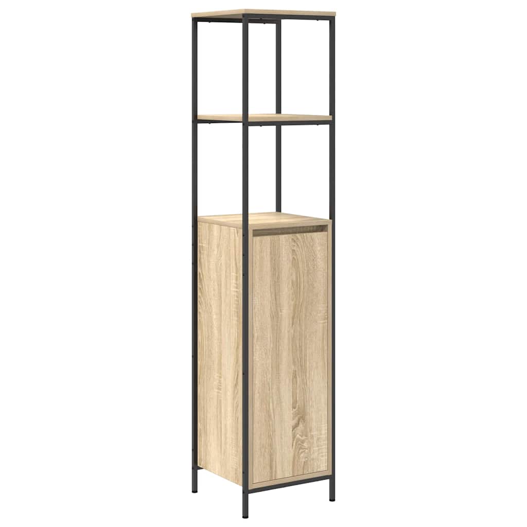 Bathroom Furniture Set 2 pcs Sonoma Oak and Black