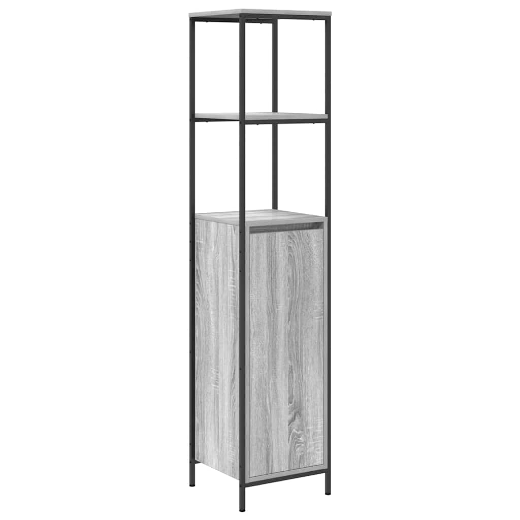 Bathroom Furniture Set 2 pcs Grey Sonoma and Black