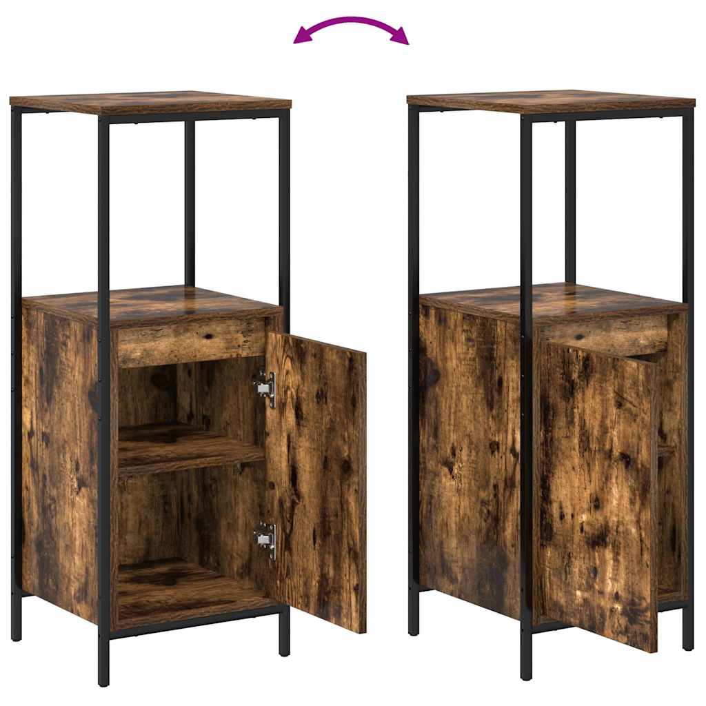 Bathroom Furniture Set 3 pcs Smoked Oak and Black