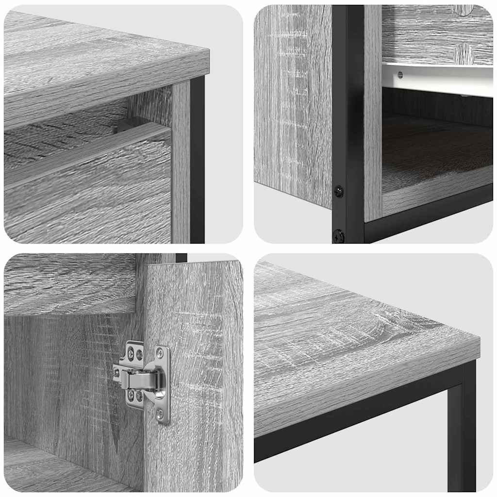 Bathroom Furniture Set 3 pcs Grey Sonoma and Black