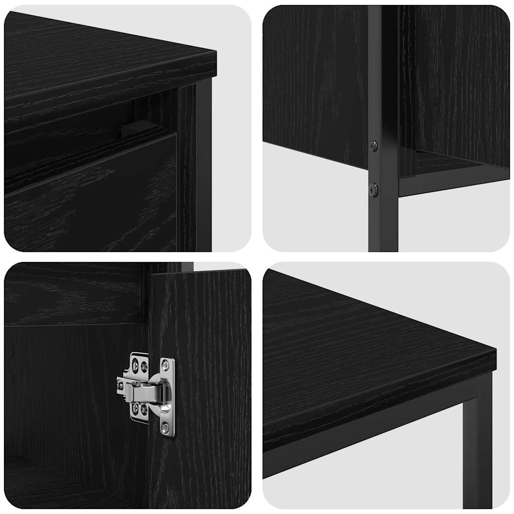 Bathroom Furniture Set 3 pcs Black Oak 36 x 35 x 165 cm
