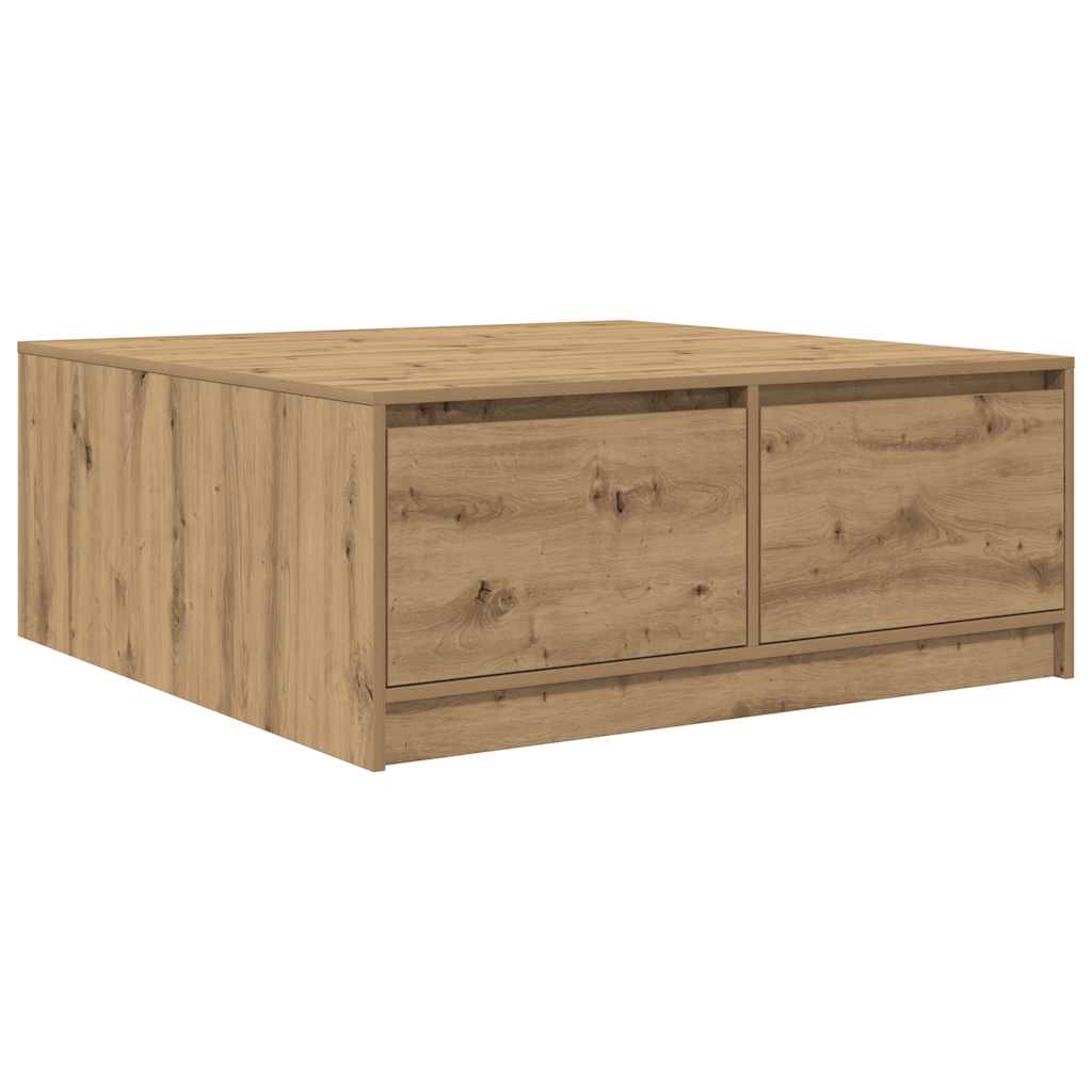 Coffee Table with Drawers Artisan Oak 100x100x40 cm
