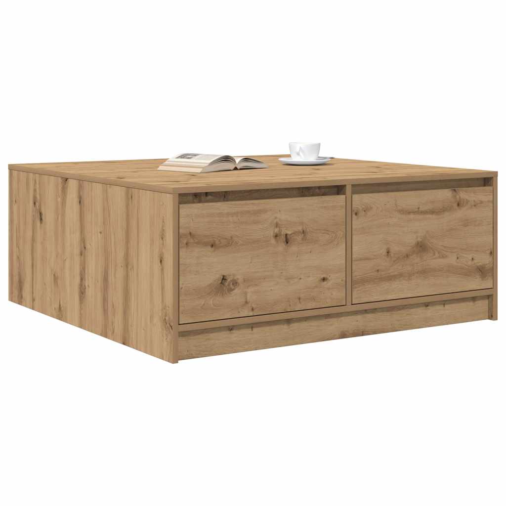 Coffee Table with Drawers Artisan Oak 100x100x40 cm