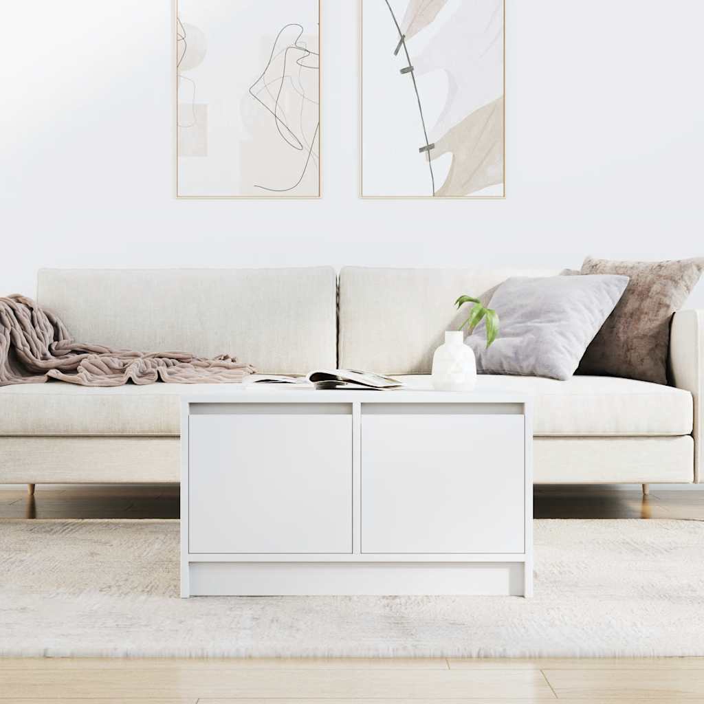 Coffee Table with Drawers White 70,5x70x40 cm