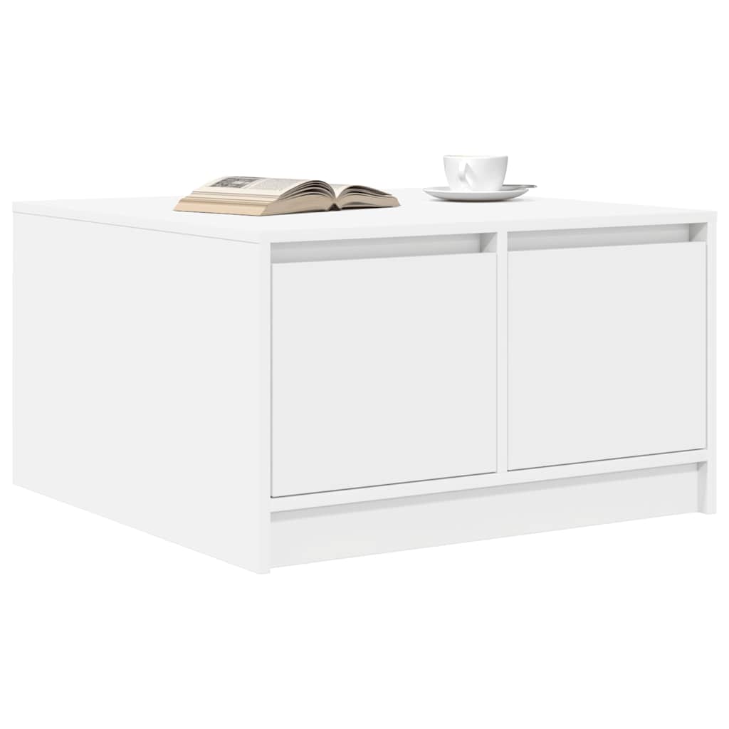 Coffee Table with Drawers White 70,5x70x40 cm
