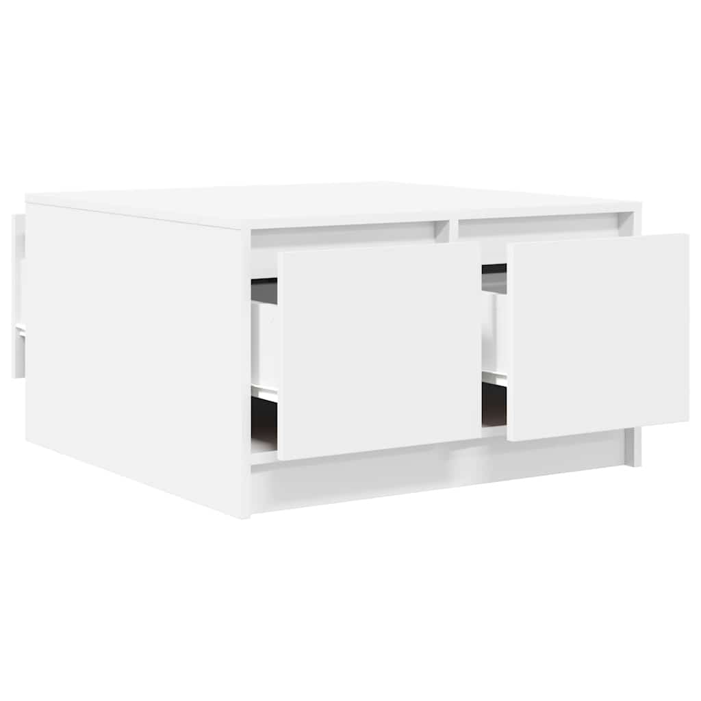 Coffee Table with Drawers White 70,5x70x40 cm