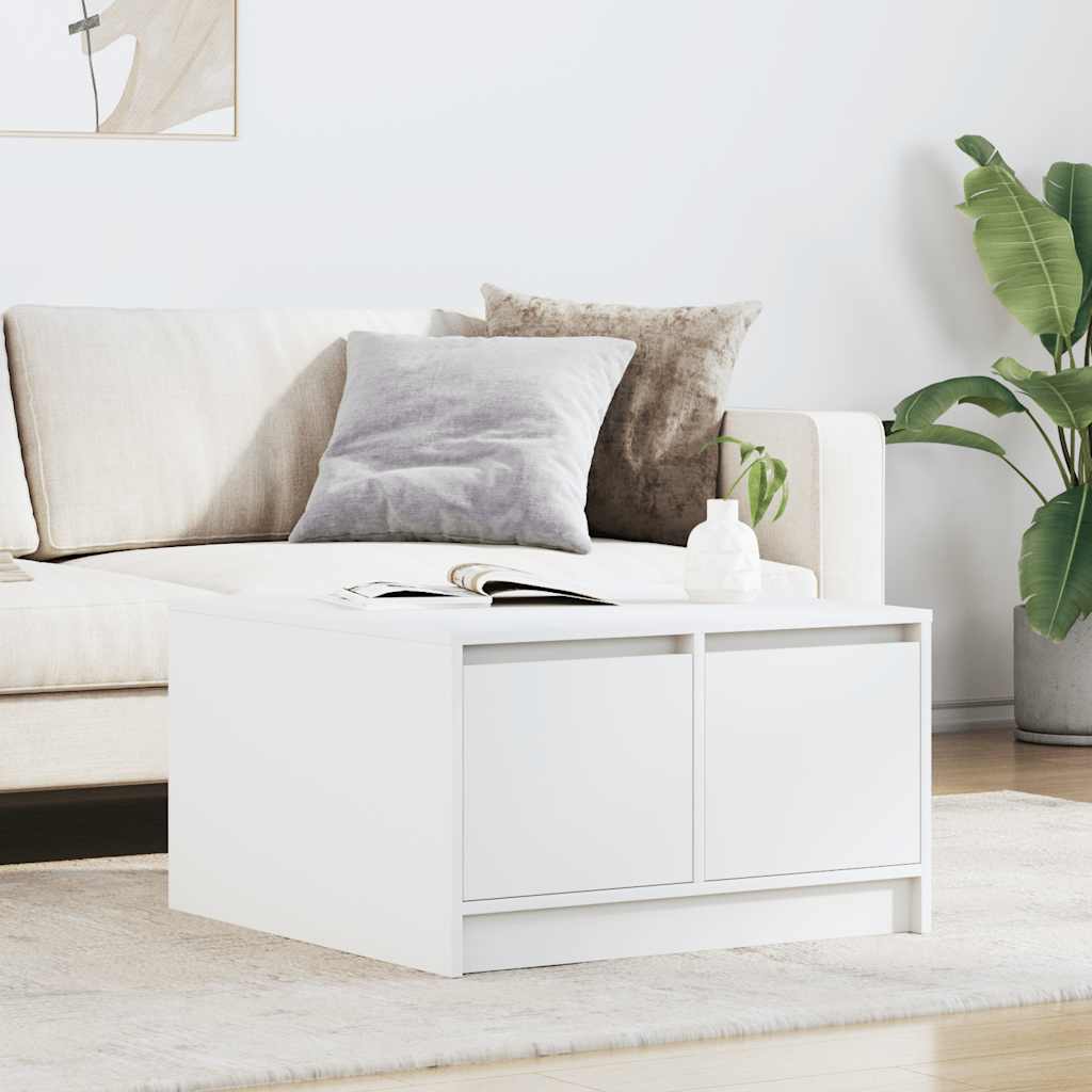 Coffee Table with Drawers White 70,5x70x40 cm
