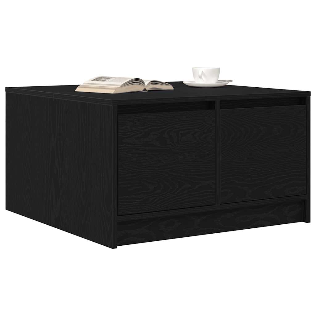 Coffee Table with Drawers Black Oak 70,5x70x40 cm