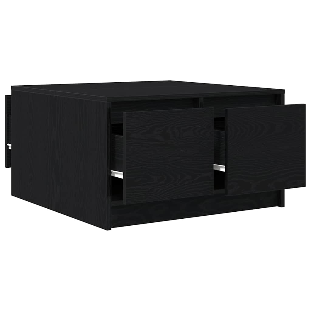 Coffee Table with Drawers Black Oak 70.5x70x40 cm