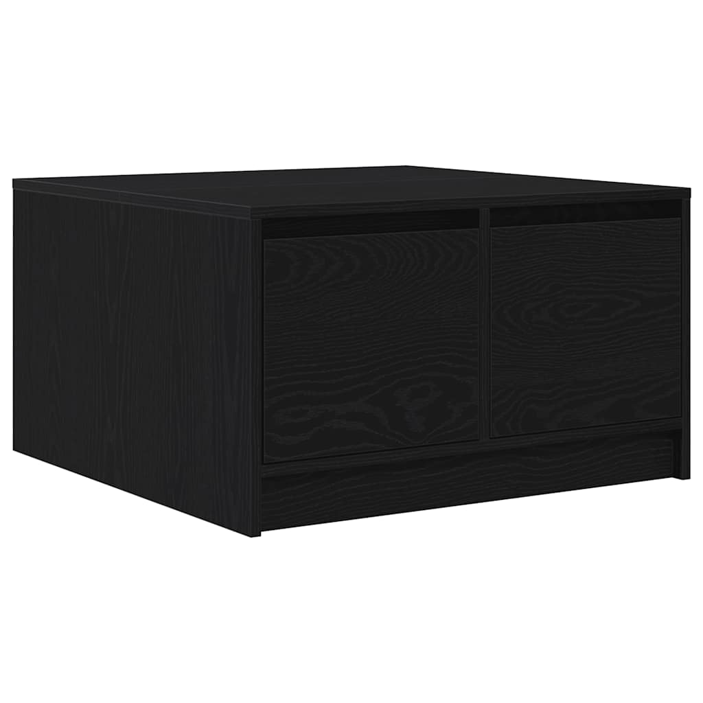 Coffee Table with Drawers Black Oak 70,5x70x40 cm