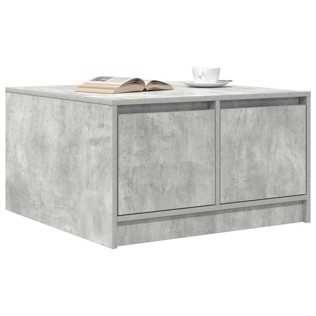 Coffee Table with Drawers Concrete Grey 70,5x70x40 cm