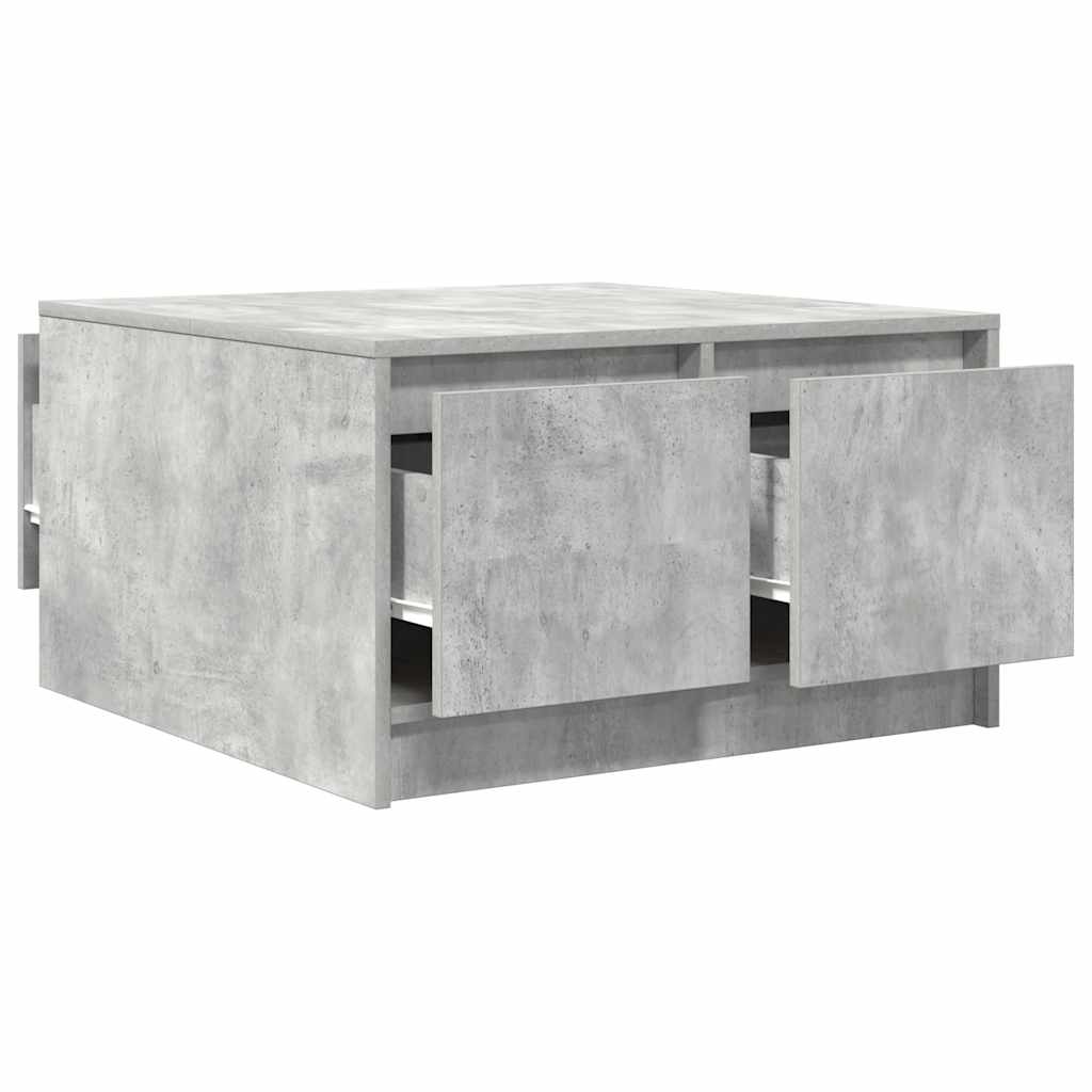 Coffee Table with Drawers Concrete Grey 70,5x70x40 cm