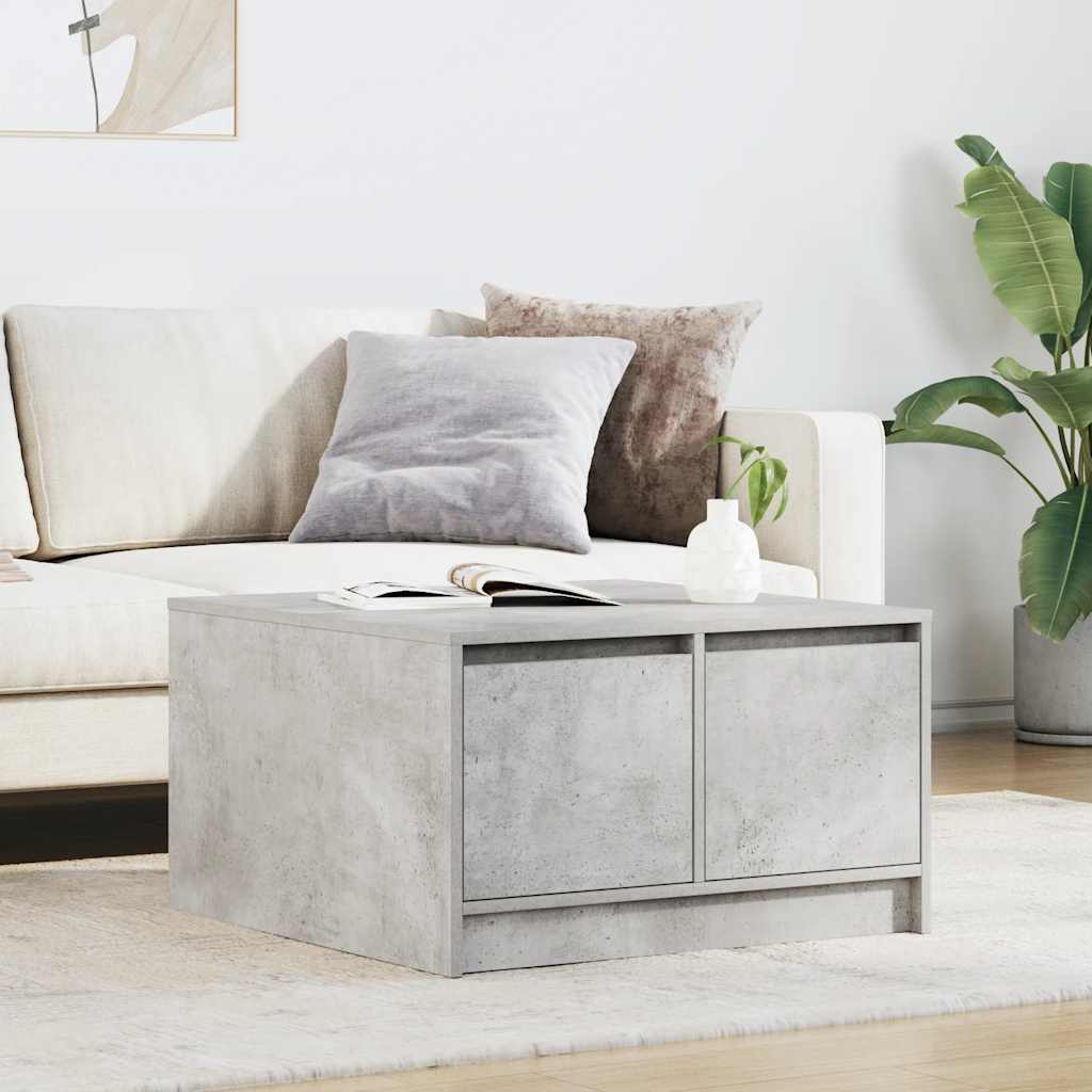 Coffee Table with Drawers Concrete Grey 70,5x70x40 cm
