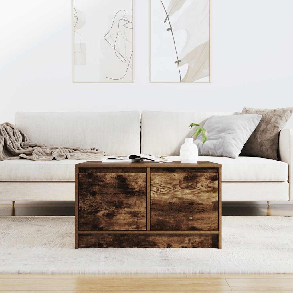 Coffee Table with Drawers Smoked Oak 70,5x70x40 cm