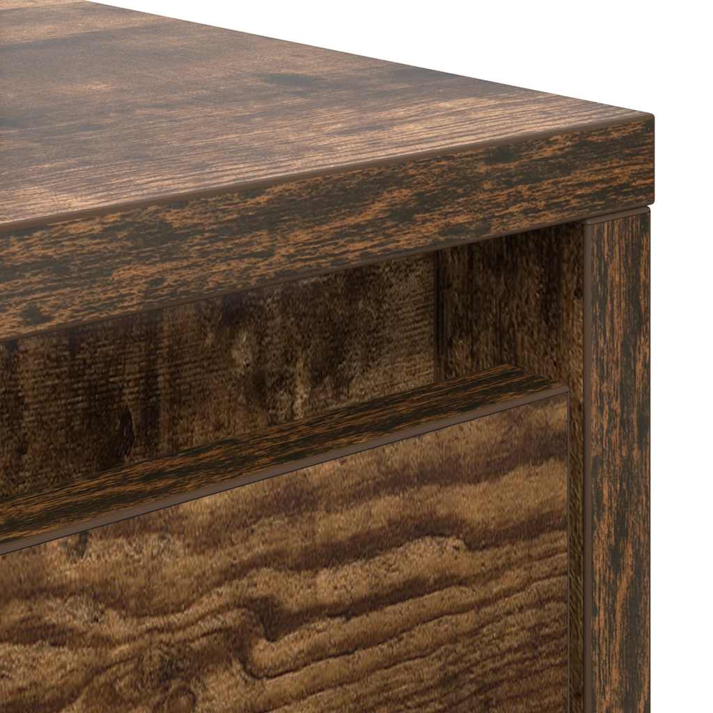 Coffee Table with Drawers Smoked Oak 70,5x70x40 cm